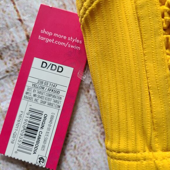 Mustard Textured Strapless Bikini Top - Picture 2 of 6